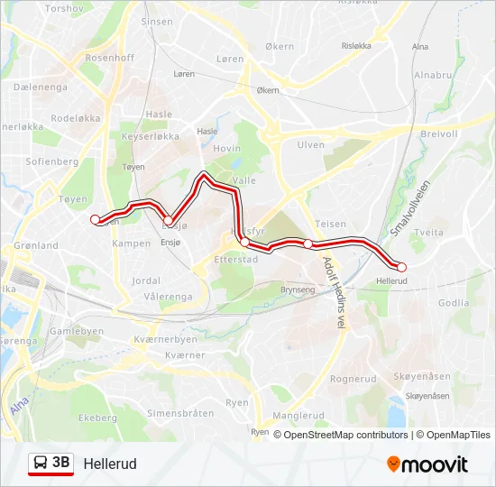 3B Bus Line Map