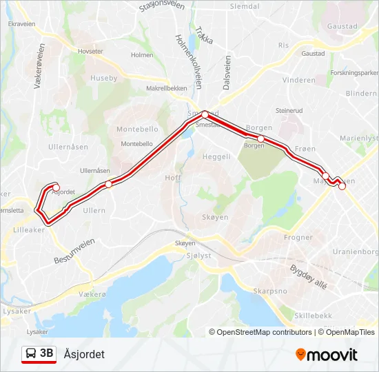 3B Bus Line Map