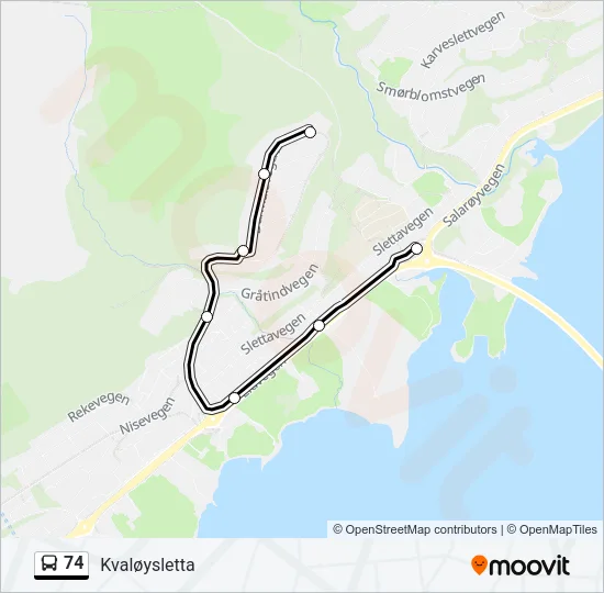 74 Bus Line Map