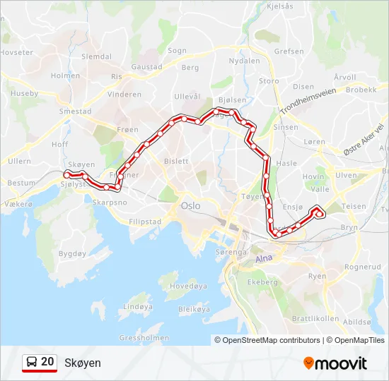 20 Bus Line Map