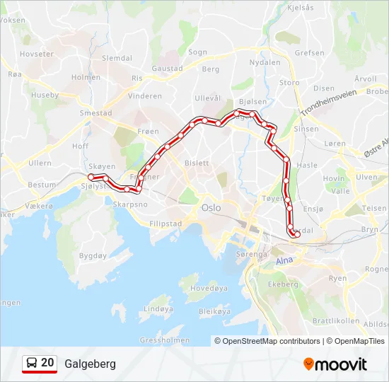20 Bus Line Map