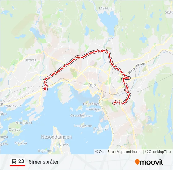 23 Bus Line Map