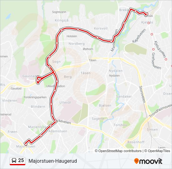 25 Bus Line Map