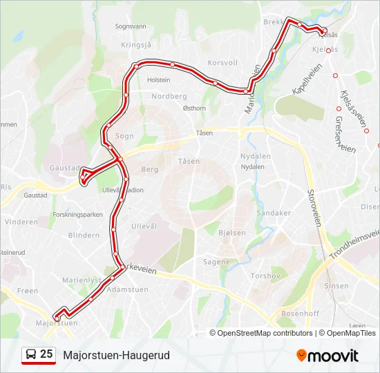 25 Bus Line Map