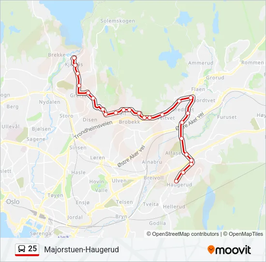 25 Bus Line Map