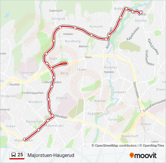 25 Bus Line Map
