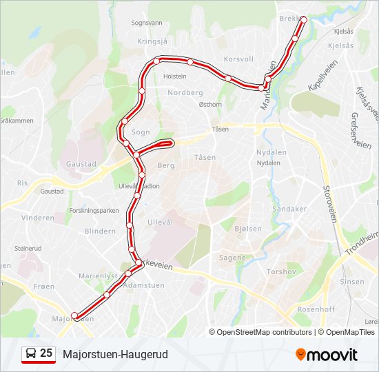 25 bus Line Map