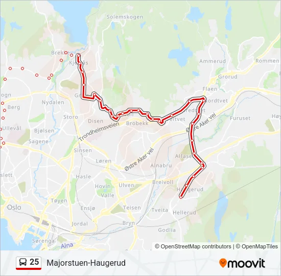 25 Bus Line Map
