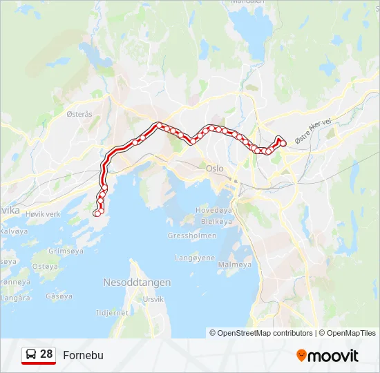 28 Bus Line Map