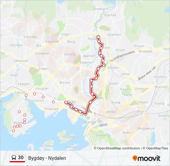 30 Bus Line Map