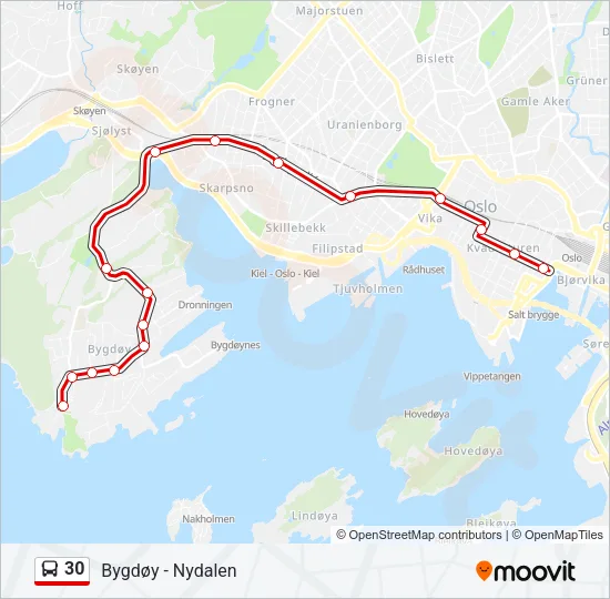 30 Bus Line Map