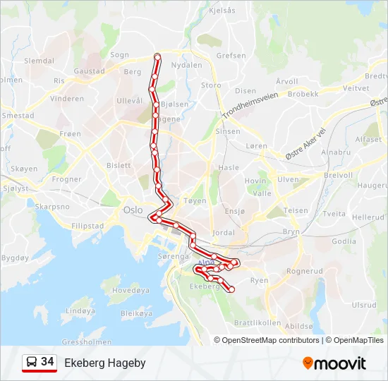 34 Bus Line Map