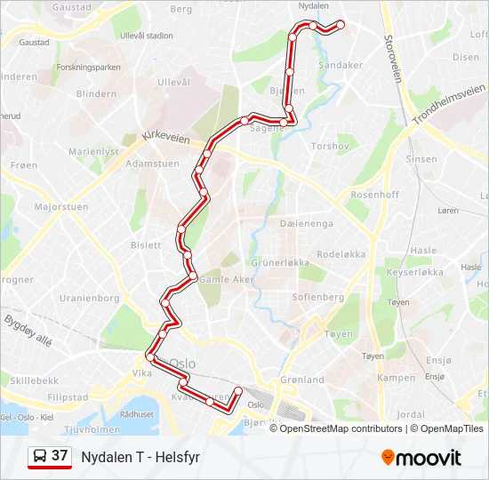 37 Bus Line Map