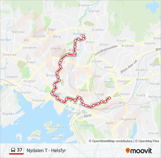 37 Bus Line Map