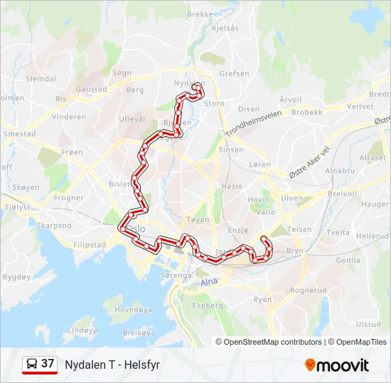 37 Bus Line Map