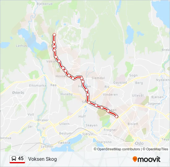 45 Bus Line Map