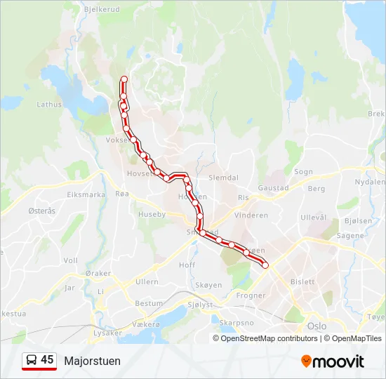 45 Bus Line Map