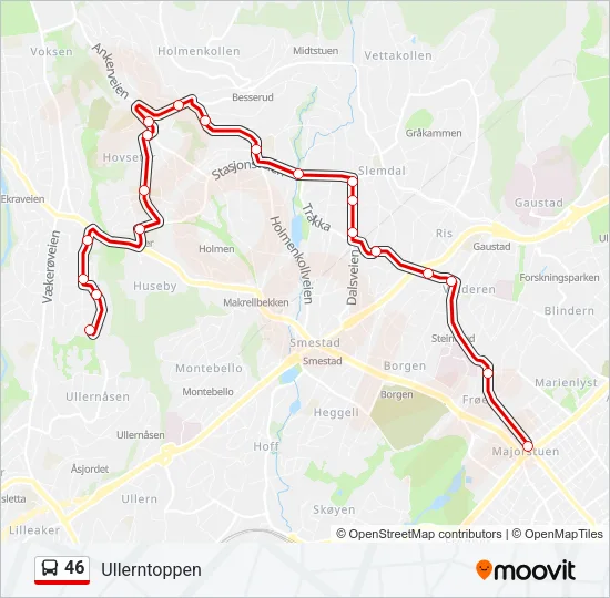 46 Bus Line Map