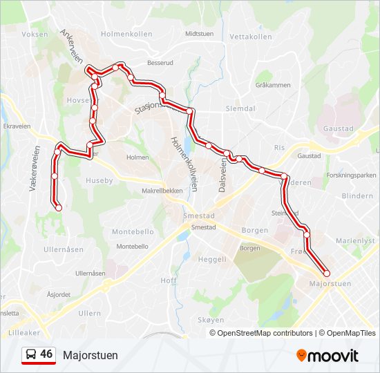 46 bus Line Map