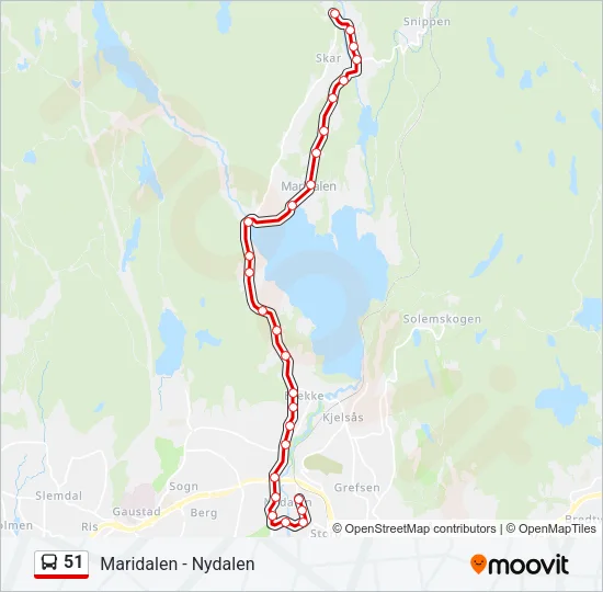 51 Bus Line Map