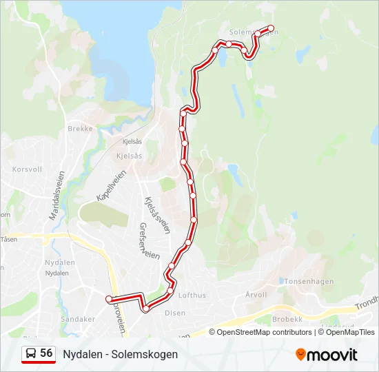 56 Bus Line Map