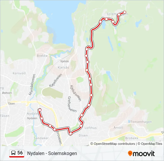 56 Bus Line Map