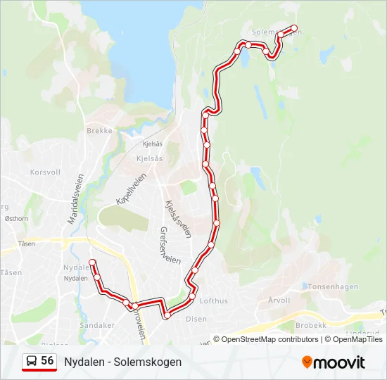 56 Bus Line Map