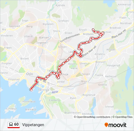 60 Bus Line Map