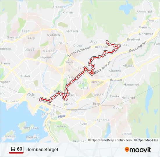 60 Bus Line Map