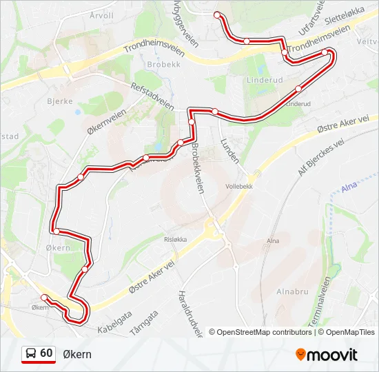 60 Bus Line Map