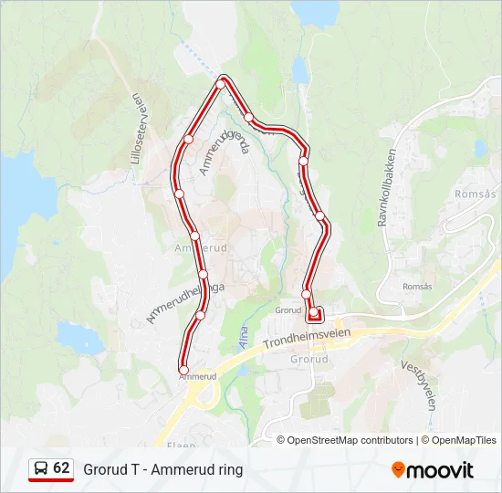62 Bus Line Map