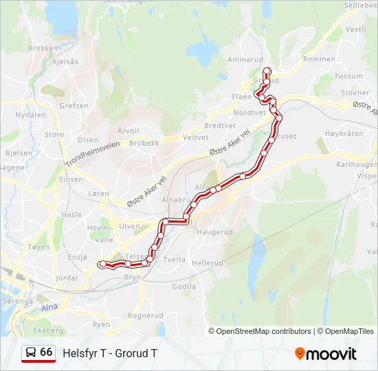 66 Bus Line Map