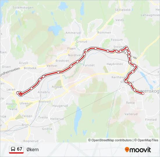 67 Bus Line Map