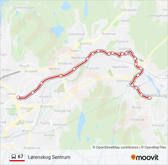 67 Bus Line Map