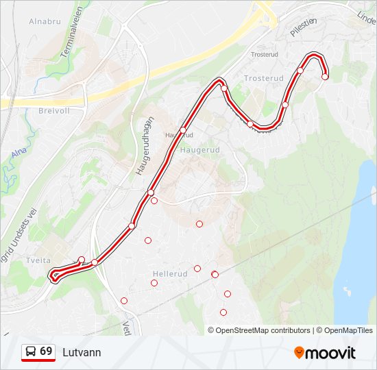 69 bus Line Map