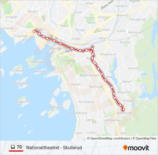 70 Bus Line Map