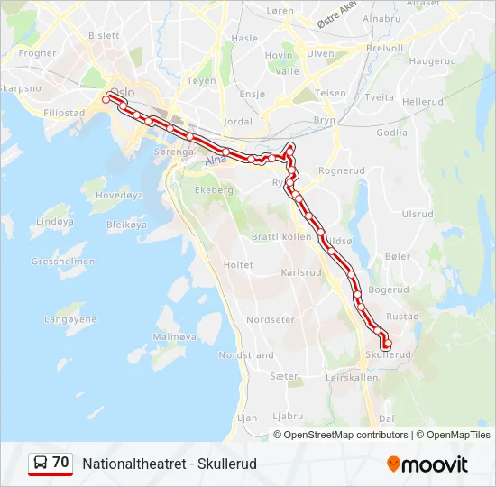70 Bus Line Map