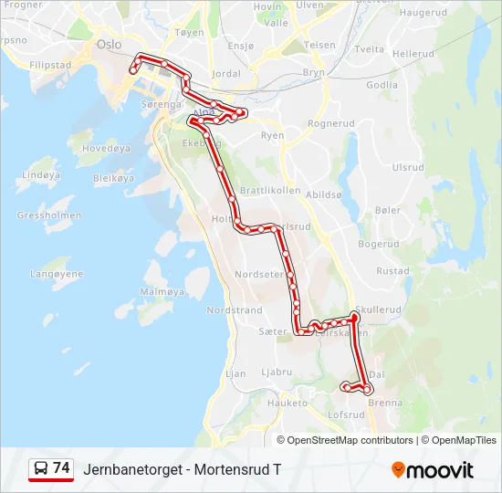 74 Bus Line Map