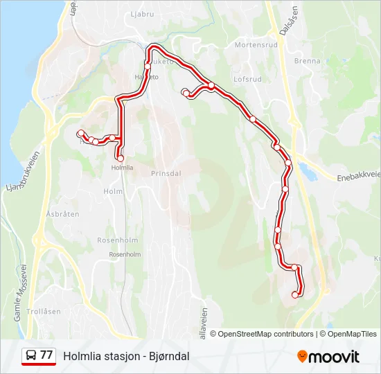 77 Bus Line Map