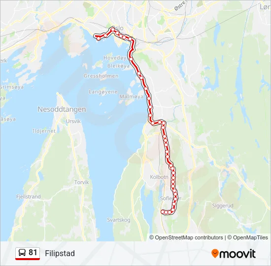 81 Bus Line Map