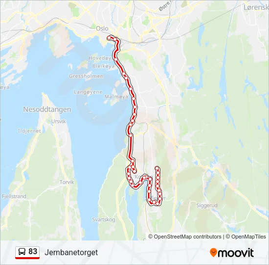 83 Bus Line Map