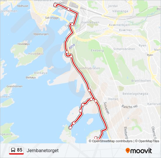 85 Bus Line Map