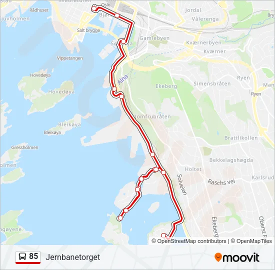 85 Bus Line Map