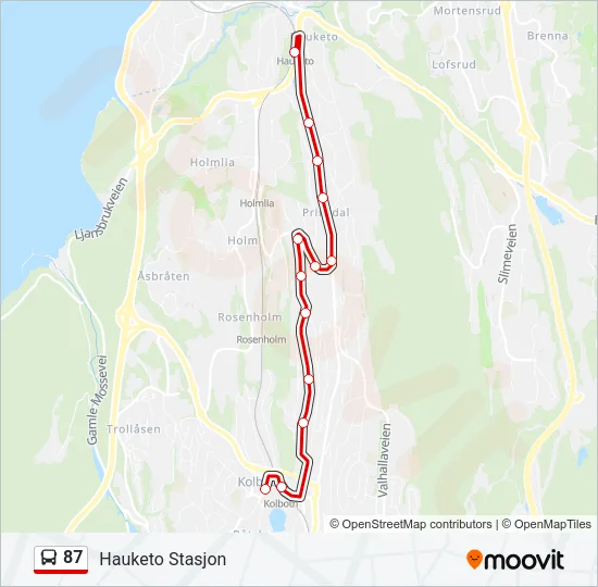 87 Bus Line Map
