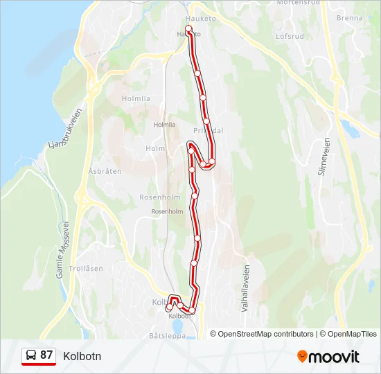 87 Bus Line Map