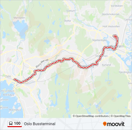 100 Bus Line Map
