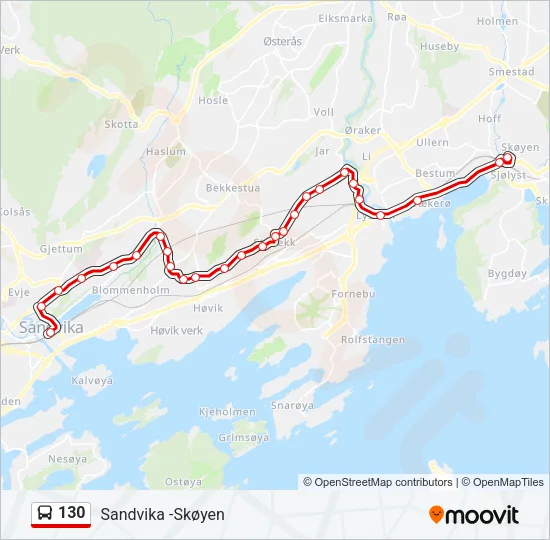 130 Bus Line Map