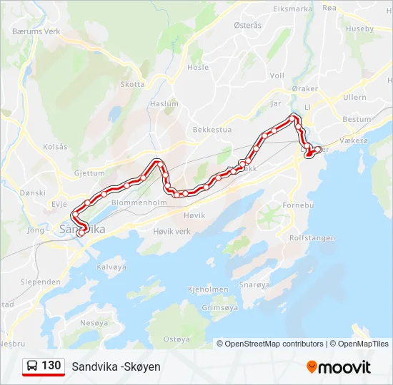 130 Bus Line Map