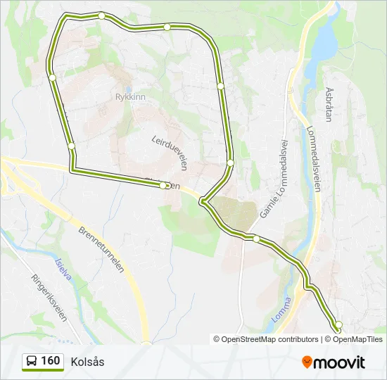 160 Bus Line Map