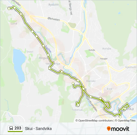 203 Bus Line Map